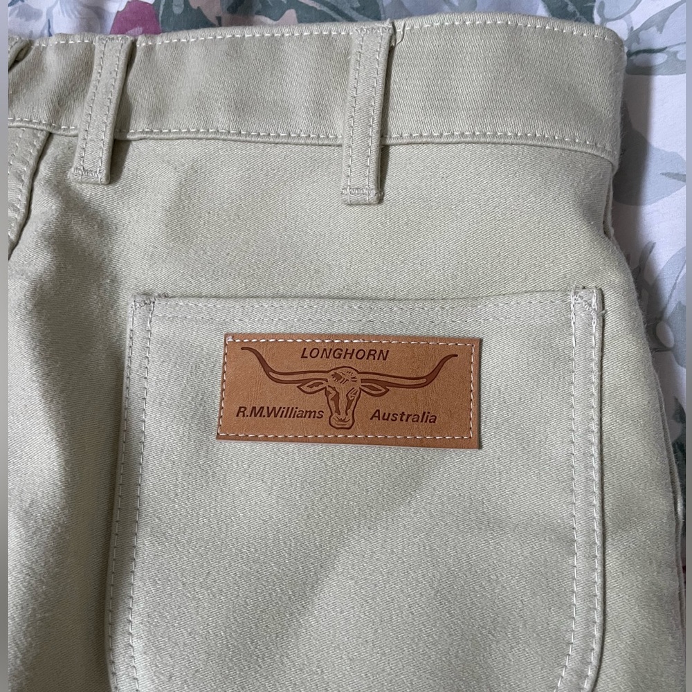 Cream RM Williams longhorn pants
